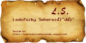 Ledofszky Seherezádé névjegykártya